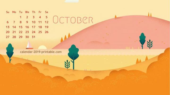 October 2019 Calendar Wallpaper | 2019 calendar, Desktop calendar