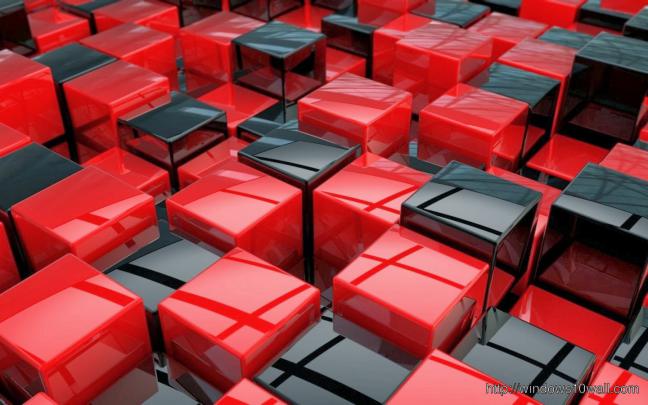 Abstract Background Wallpaper Cube Black And Red - windows 10 Wallpapers