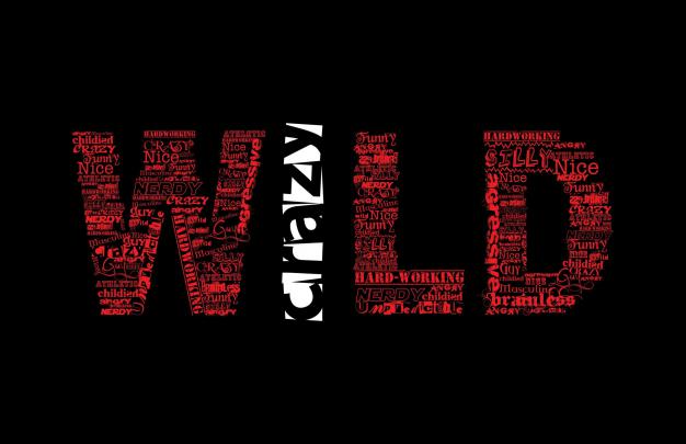 Wallpaper red and white WILD text, humor, quote, simple background 