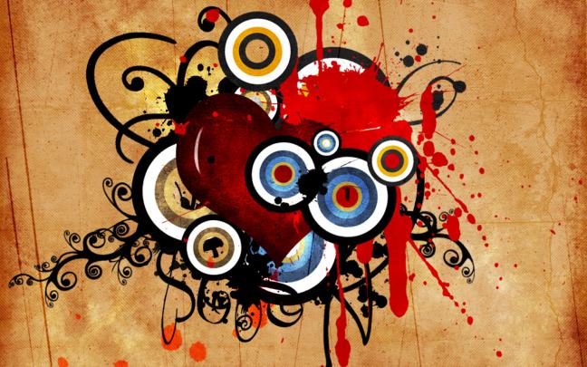 Free Heart Background Vector Wallpaper for Desktop and Mobiles 