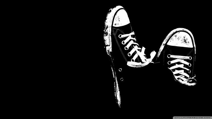 black background, Monochrome, Converse, Boots HD Wallpapers \/ Desktop 
