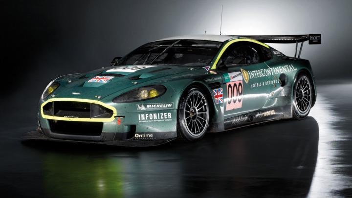 Download Wallpaper 1920x1080 aston martin, dbr9, 2007, green, side view 