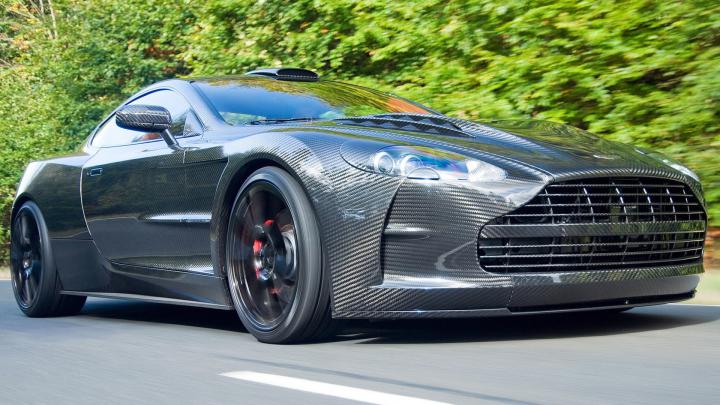 Download Wallpaper 1920x1080 aston martin, gray, road, front bumper 