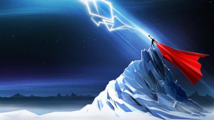 Thor, Mjolnir, lightning, simple, Marvel Comics, The Avengers 