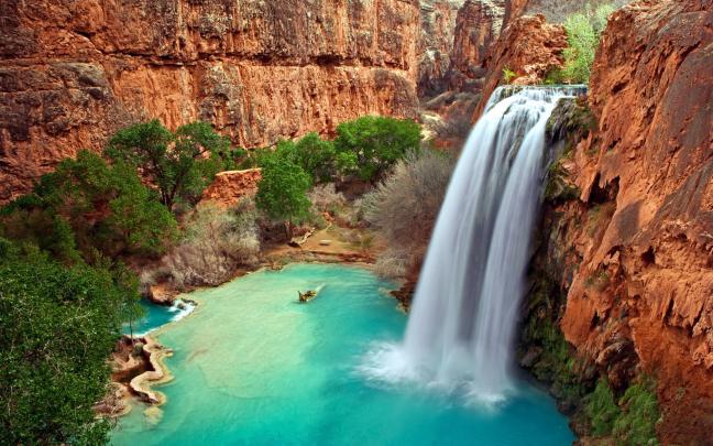 water, Cliff, Waterfall, Nature Wallpapers HD \/ Desktop and Mobile 