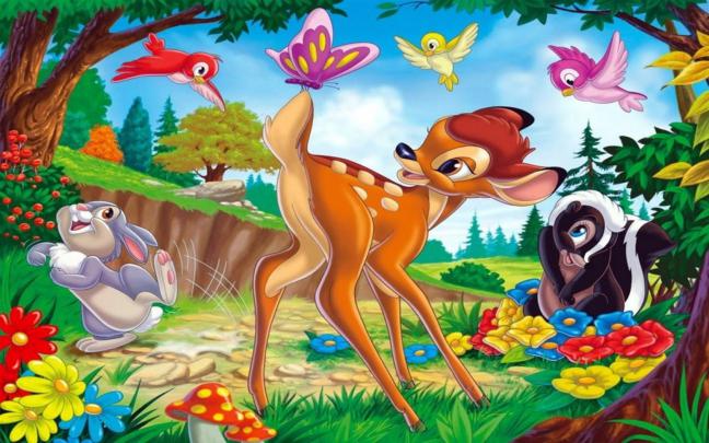 Bambi Flower Thumper Game With Butterflies Cartoon Disney Wallpaper Hd 