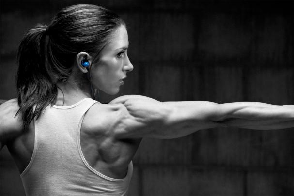 Pauline Nordin, Fitness Model, Barbell, Blue Wallpapers HD \/ Desktop 
