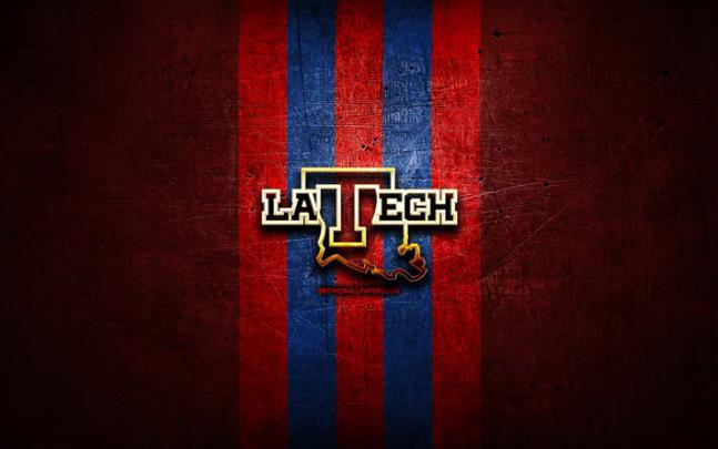Download wallpapers Louisiana Tech Bulldogs, golden logo, NCAA, red 