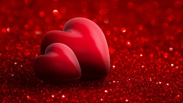 Red Romantic Love Heart HD Background for Desktop 4K