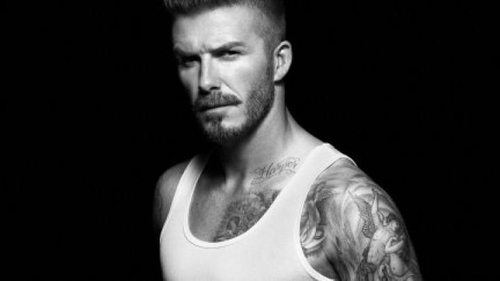David Beckham, men, beard, portrait, monochrome, tattoo | 1920x1080 