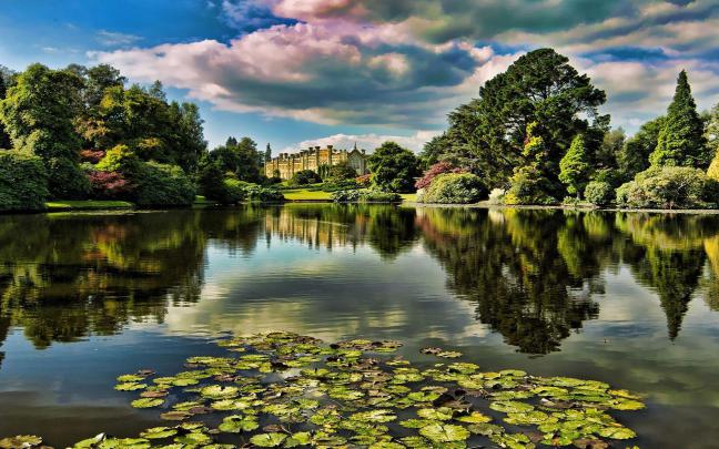 Beautiful Garden Lake HD desktop wallpaper : Widescreen : High 