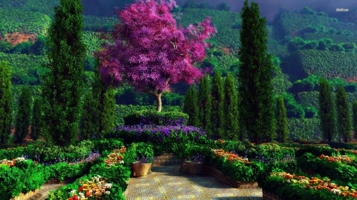 1920X1080 HD Garden Wallpaper -