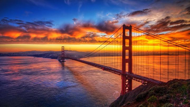 Bridge Sunset Sky, HD Nature, 4k Wallpapers, Images, Backgrounds 
