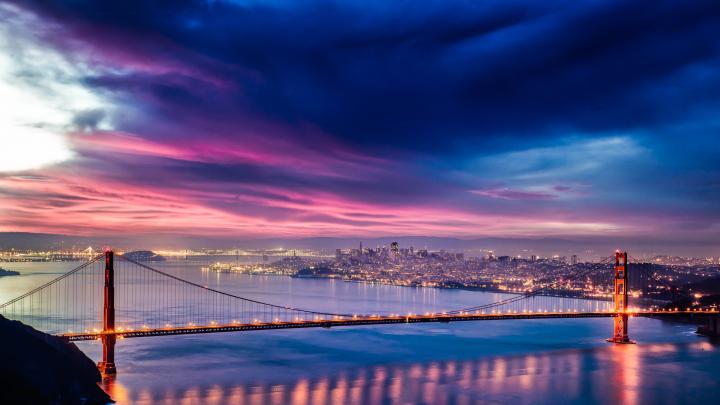 Golden Gate Bridge Sunset Night Time 4k Hd, HD World, 4k Wallpapers 