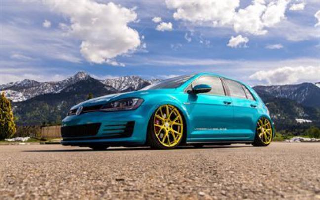 Download wallpapers Volkswagen golf, GTI, MK7, tuning golf, blue golf 