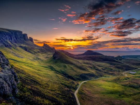 1024x768 Sunset over Mountain Field 1024x768 Resolution Wallpaper, HD 