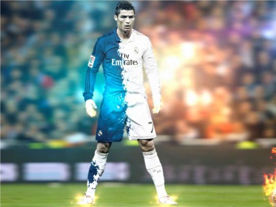 1024x768 Ronaldo Standing and Fire Shot 1024x768 Resolution Wallpaper 