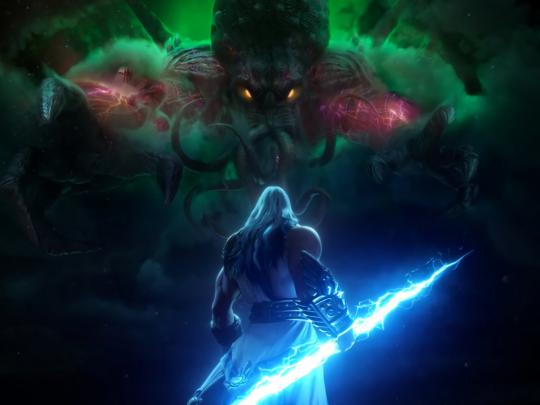 1024x768 Cthulhu vs Zeus Smite 1024x768 Resolution Wallpaper, HD Games 