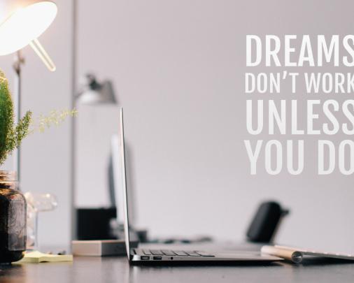 Free download motivational quote about work and dream Click on image to 