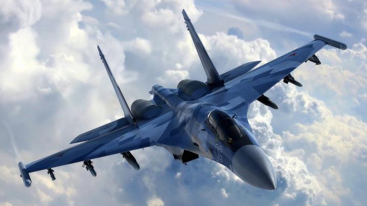Free download 35 Fighter Jet russia weapons flight sky clouds wallpaper 