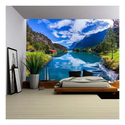 wall26 - Beautiful Nature Norway Natural Landscape. Lovatnet Lake 