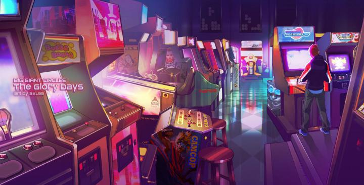 Wallpaper Arcade Machine Lot, Retro Games, Dark, Video Games 
