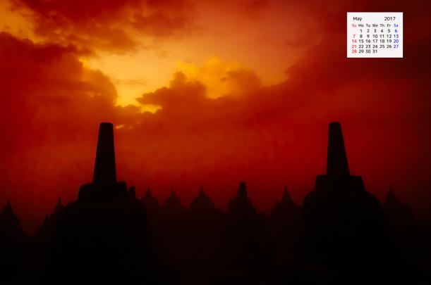 Download May 2017 Calendar Desktop Wallpaper from Indonesia