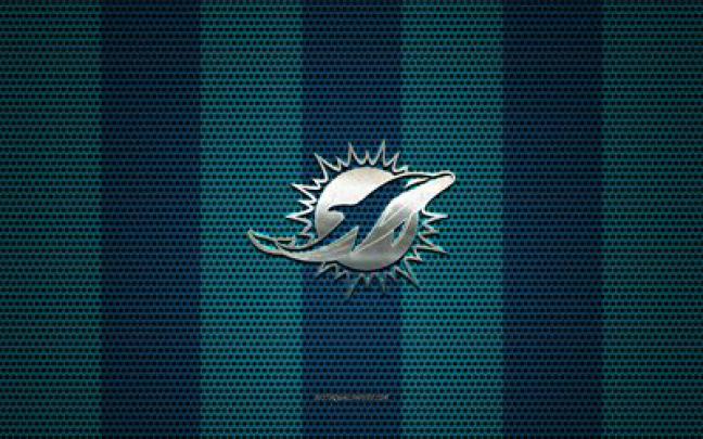 Download wallpapers Miami Dolphins logo, American football club, metal 