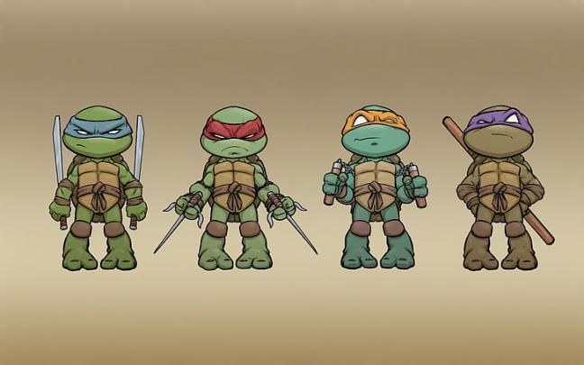 HD wallpaper: Teenage Mutant Ninja Turtles chibi illustration 