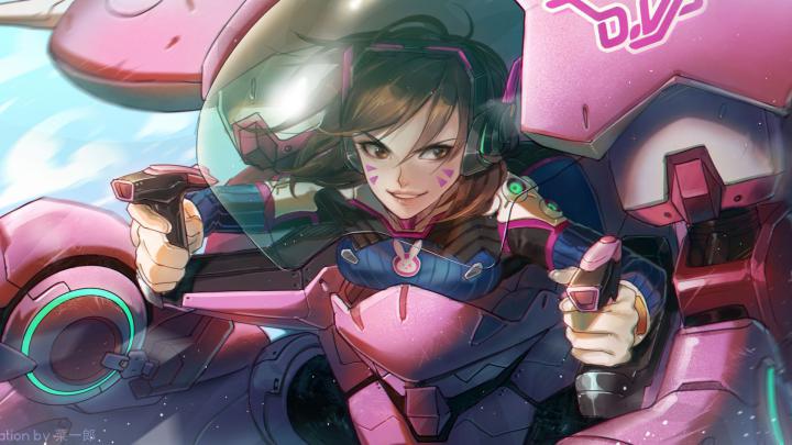 Desktop wallpaper fan art, d.va, overwatch, online game, hd image 