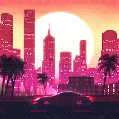 Vaporwave 1920 X 1080 Gif \/ 1920x1080 Wallpaper Gif - HD Wallpaper For 