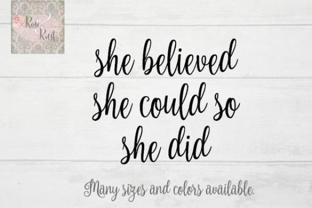 Items similar to She Believed She Could So She Did Decal, Inspirational 