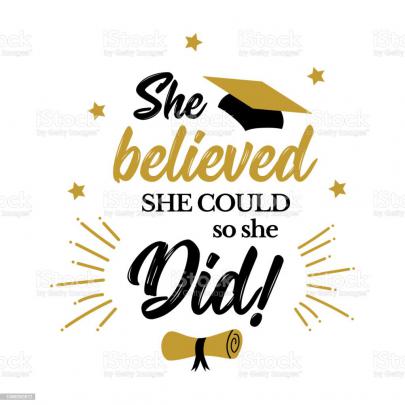 She Believed She Could So She Did Congrats Grad Stock Illustration 