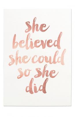 Inspirational Print She Believed She Could So by FleurtCollective