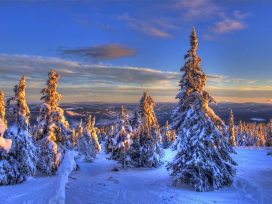 nature, Landscapes, Winter, Snow, Mountains, Sunset, Sunrise, Sky, Hdr 