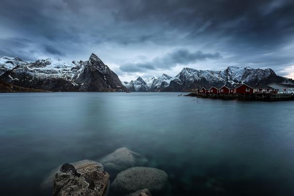 nature, Mountain, Snow, Winter, Water, House, Rock, Clouds, Building 