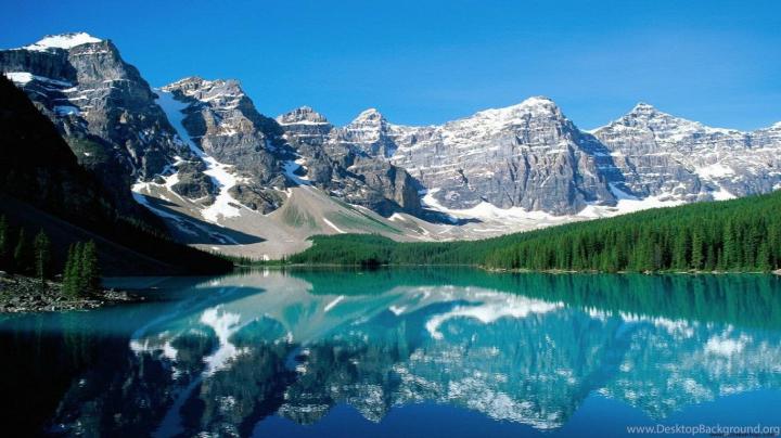 Snow Mountains Lake Wallpaper. Desktop Background