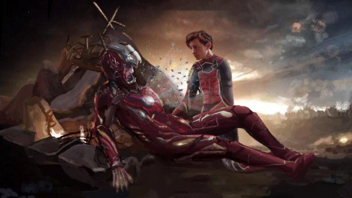 1280x720 Iron Man and Spiderman Last Scene Art 720P Wallpaper, HD 