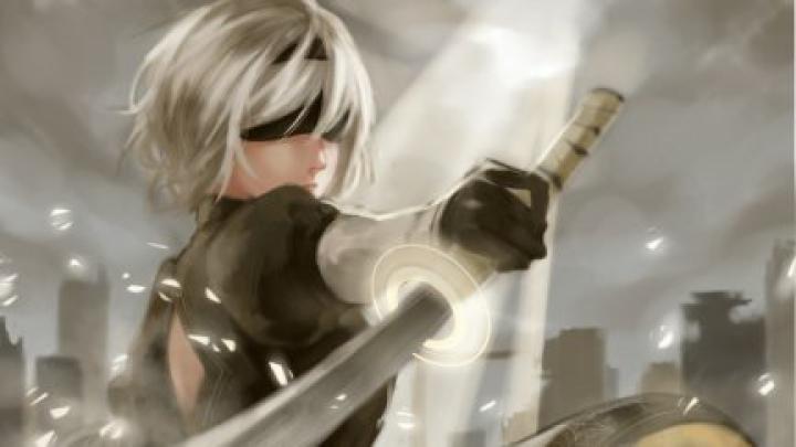2B (Nier: Automata), blindfold, katana, Nier: Automata, NieR 