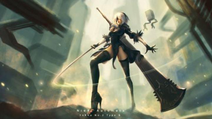 women, thighs, white hair, 2B (Nier: Automata), video games, digital 