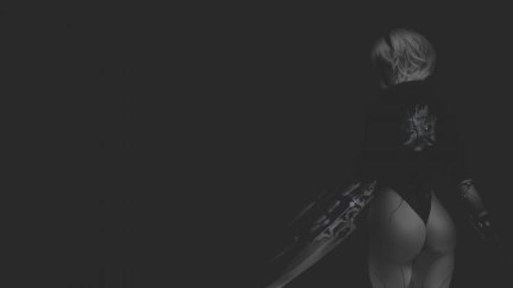 Nixeu, illustration, fan art, dark background, minimalism, monochrome 