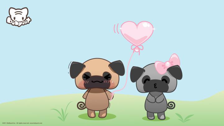 Spring Pug Wallpaper -