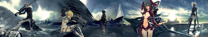 weapon, Anime, Anime girls, Futuristic, Triple screen Wallpapers HD 