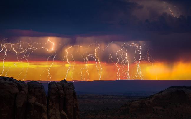 nature, Lightning, Orange Wallpapers HD \/ Desktop and Mobile Backgrounds