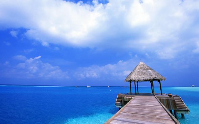 Fascinating view over the beach in Canc\u00fan, Mexico wallpaper - Beach 
