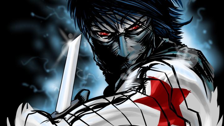 Download 1920x1080 Wallpaper Dark, Art, Winter Soldier, Marvel Comics 