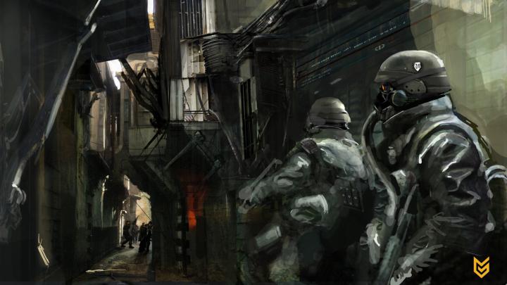 Download Wallpaper 1920x1080 killzone, soldiers, fan art, street 