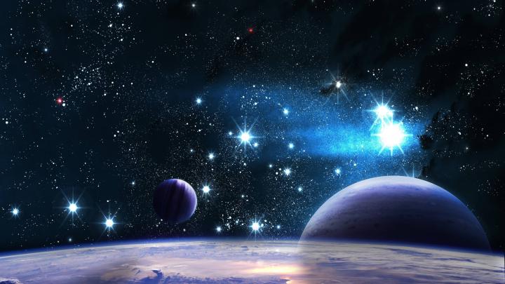 Download Wallpaper 1920x1080 space, stars, planets, shine Full HD 1080p 