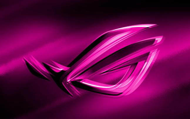Download Wallpapers 4k Rog Purple Logo Purple Blurred Background 