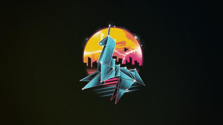 Minimalism, Background, Art, Neon, Origami, Synth, Retrowave 